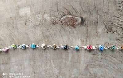 Bracciale Caviglia Argento Bracciale Caviglia In Argento Sterling 925 - Catena Figaro 9-12 Pollici, Garantito Autentico Bracciale Caviglia 9 10 11 12 Pollici - Foto 5