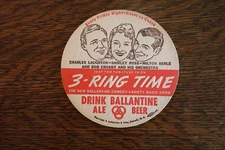 1940's Era 4 1/4" Ballantine Ale Beer Coaster - Unused