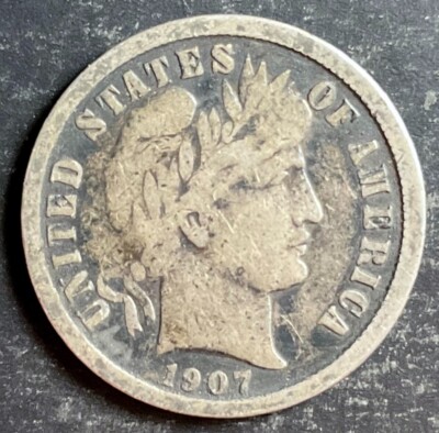 1907-O Barber Liberty Dime old New Orleans silver tough collection