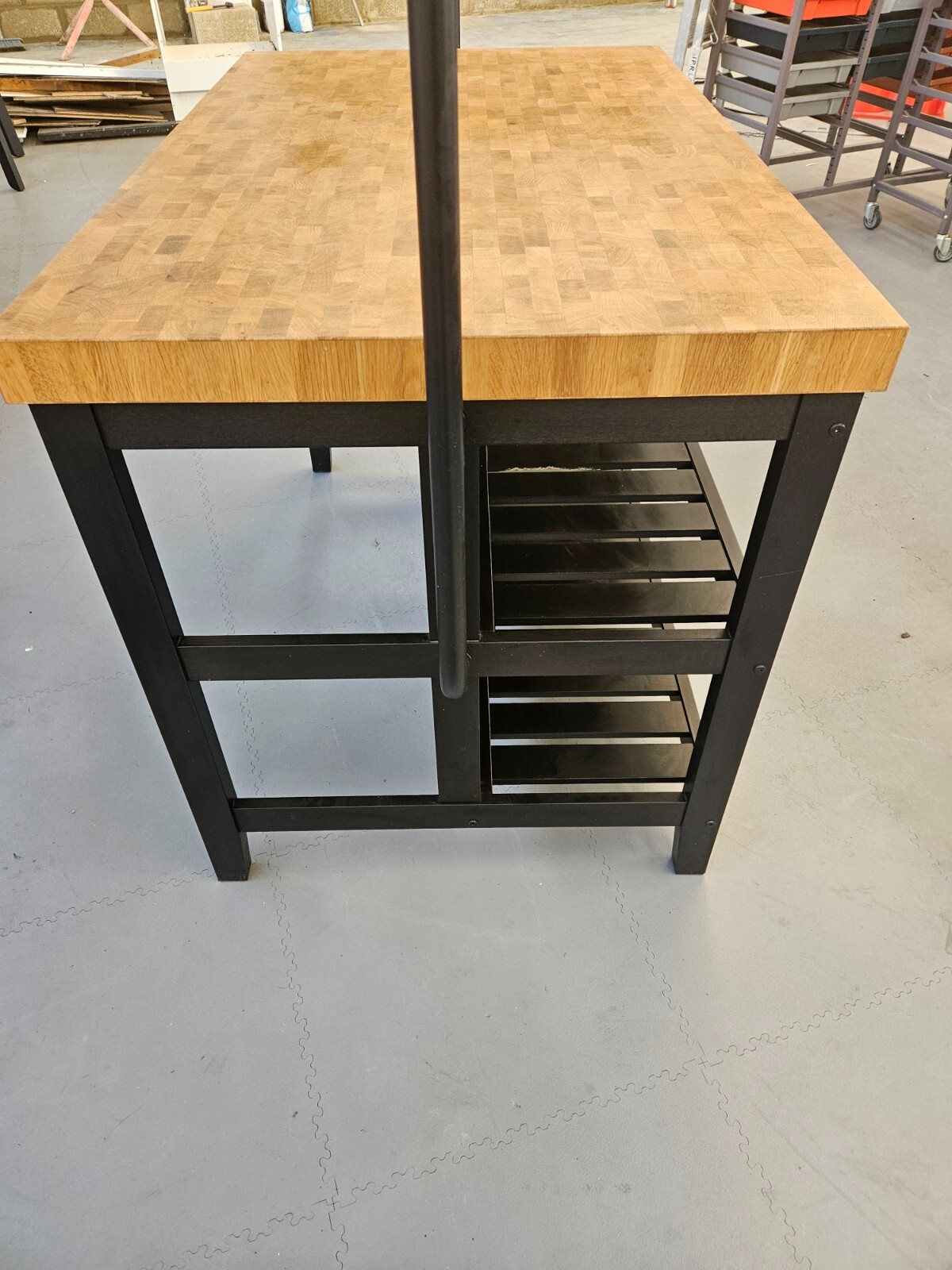 Ikea vadholma kitchen island with rack black oak with rack eBay