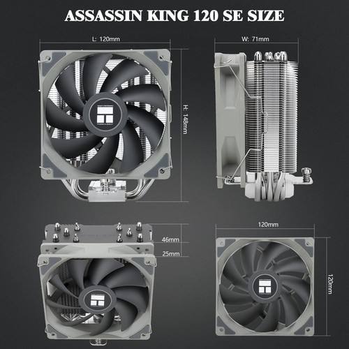 Assassin King 120 SE5 caloducstechnologie AGHP TL-C12C PWM Refroidisseur de p... - Afbeelding 5 van 6