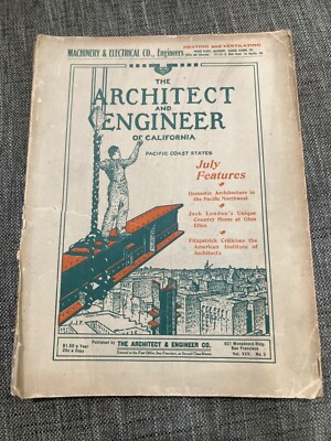 1911 Antique Architect and Engineer Magazine Publication