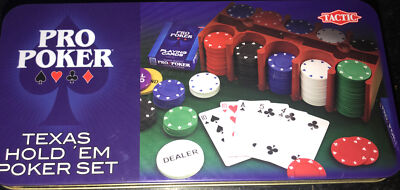 Tactic Pro Poker Texas Hold ' Em Poker Set - schöner Zustand - komplett 