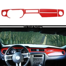 For Ford Mustang 10-14 Dashboard Center Console Panel Cover Trim Red Accessories