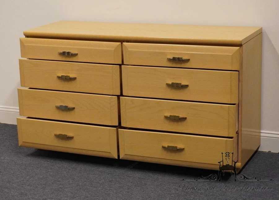 MENGEL FURNITURE Bleached Oak Mid Century Modern MCM 56" Double Dresser - Изображение 4 из 4