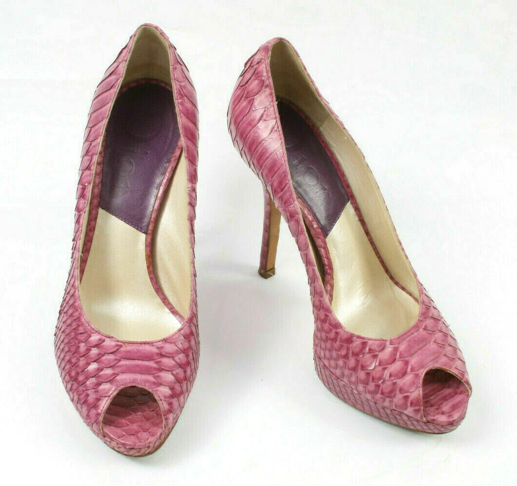 Chaussures Christian Dior Paris Miss Dior violet cuir python cour Royaume Uni 3