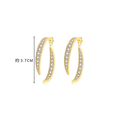 Fashion Earrings Girls Curved Fashion Cross Drop Crystal Earring Girls - Picture 2 of 10