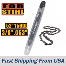Holzfforma 52in 3/8" .063" 156DL Guide Bar Saw Chain For Stihl MS440 MS441 MS460
