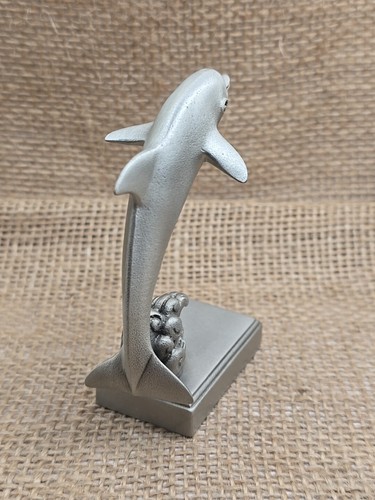 Vintage Tumasek Pewter Dolphin Figurine 3.75" - 第 4/5 張圖片