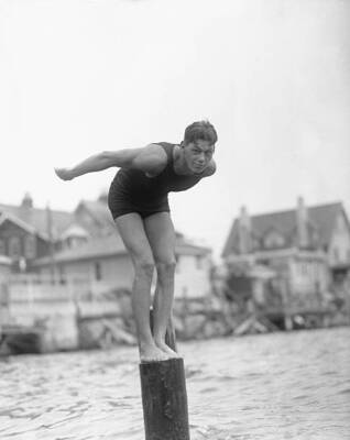 Usa Swimming & Olympic Champion Johnny Weismuller 1920s 4 Old Photo