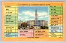 Cleveland Ohio, Busy Persons Correspondence Card, Tichnor Time Saver Postcard
