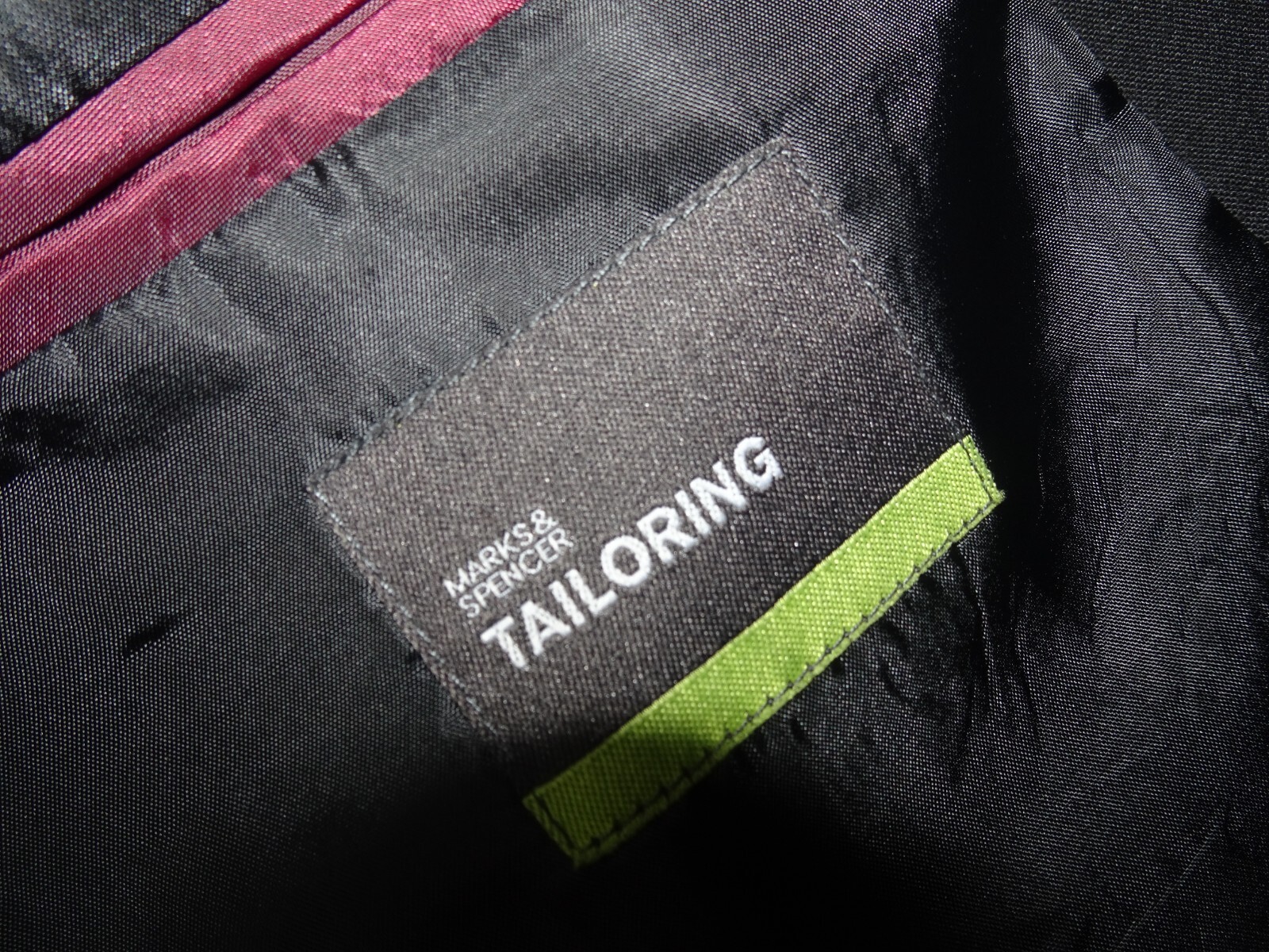 M&S Dinner Suit Tuxedo JACKET Black Satin Lapel Single Breasted SIZE