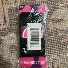 Goody Ouchless Elastic Hair Ties - 30 Ct, Black, 4MM Rubber Bands for Hair,---