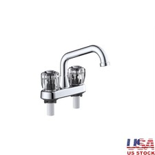 Classic Laundry Utility Faucet Two Handle Chrome Low Arc Spout 2.5 GPM New