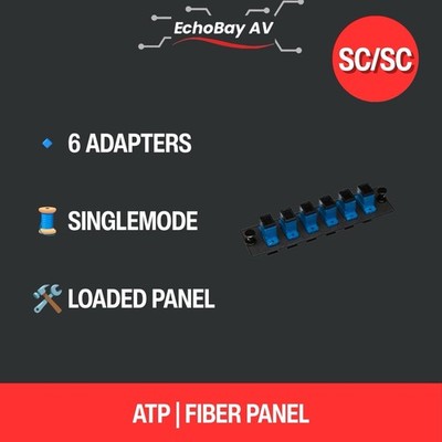 Allen Tel Products GBSC-6SM 6-Port Fiber Optic Loaded Mounting Panel SC Adapter