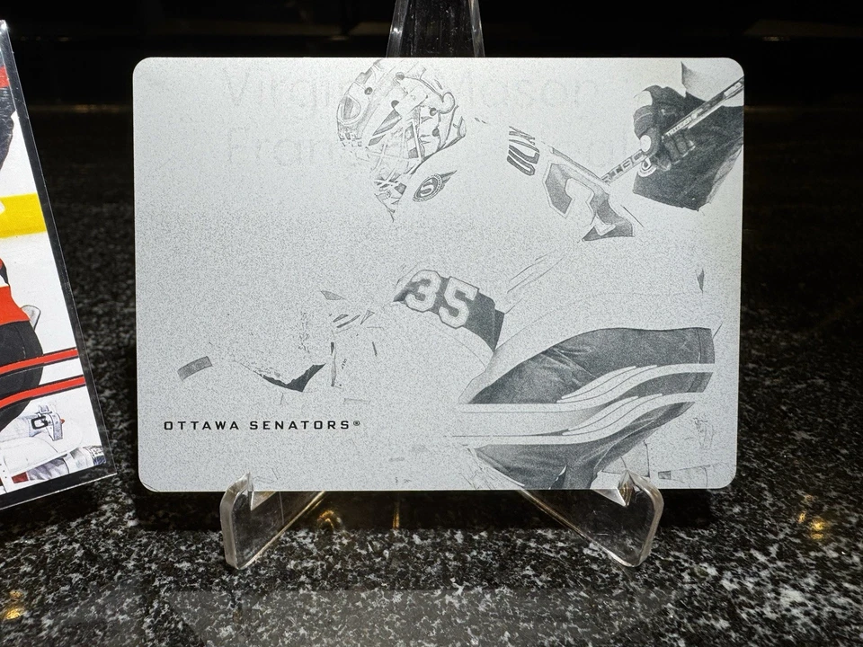 2025-26 Upper Deck Hockey Series 1.  Linus Ullmark Black Printing Plate. 1 of 1 - Image 2 of 4