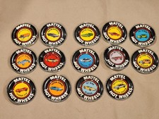 Lot Of 14 HOT WHEELS Mattel Vintage Original Redline Button Tin Badge