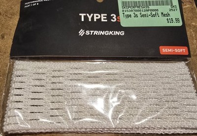 StringKing Mesh Lacrosse Stringing For Lacrosse Stick, White, Type 3S