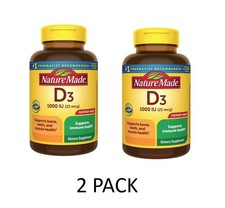 2 PACK Nature Made Vitamin D3 1000 IU Tablets, Vitamin D, Dietary Supplement