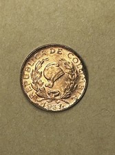 1967 Colombia 1 Centavo Uncirculated Condition Exact Foreign Coin Imaged #L14