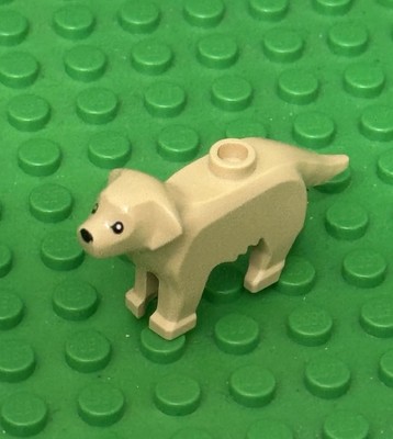 Lego Tan Labrador Dog Golden Retriever with Black Eyes and Nose