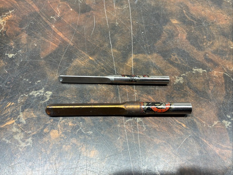 2 triangle Shaft Drillbits By Black Drill Company Cleveland Ohio 1/4 Inch + 5/16
