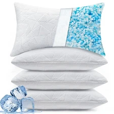 BETU Cooling Pillows Queen Size Set of 4,Shredded Memory Foam Bed Pillows for...