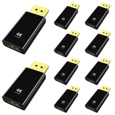 4K DisplayPort to HDMI Adapter 10 Pack, Gold Plated, Uni-Directional, DP to HDMI