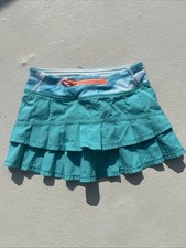 Ivivva by Lululemon Girls Skirt Set The Pace Sz 8 Tennis Skort Teal Blue 