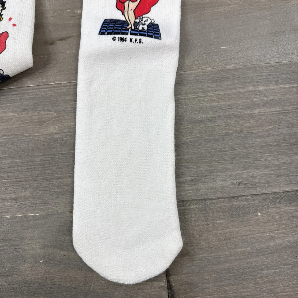 Calcetines Betty Boop Texturizados Vintage 1994 K.F.S. Nuevo sin etiquetas Foto 4 de 4