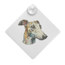 'Greyhound Portrait' Car Window Sign - 12cm (CG00039388)