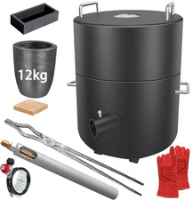 12KG Propane Melting Furnace Kit, Metal Melting Upgraded Safer Foundry Kiln Smel