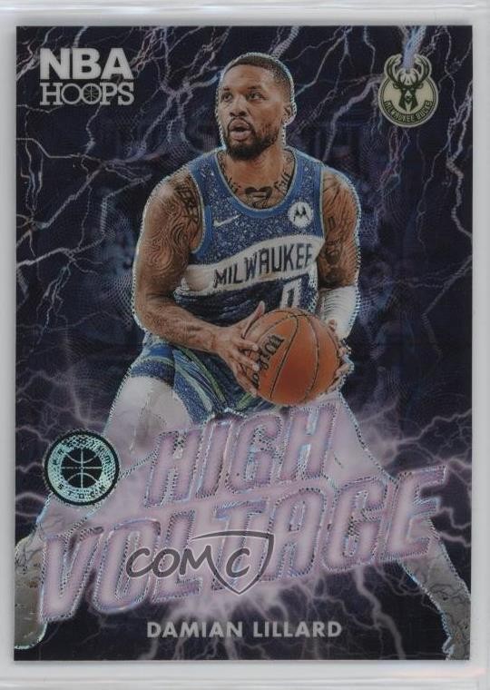 2023-24 Panini NBA Hoops Premium Stock High Voltage Damian Lillard #4 6m7