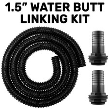 1.5" Water Butt Linking Kit Corrugated Hose 1–5m with BSP Fittings Nuts & Washer