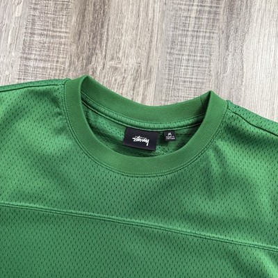 Stussy Crown Mesh Football Jersey Green White - Men's Size Medium