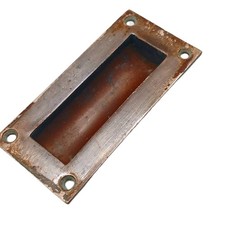 76x37mm antique brass flush pull handle reclaimed salvage cupboard drawer 