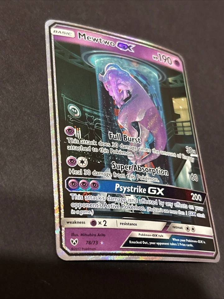 Pokemon Mewtwo GX Holo Card 78/73 Shining Legends 2017 Near Mint Condition - Image 3 of 4