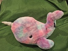 F.A.O Schwarz Glow Brights 17" Narwhal Toy Plush With Sound And Lights Soft