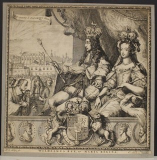 CORONATION OF WILLIAM III & MARY II UNITED KINGDOM 1690ca ALLARD ANTIQUE PLATE