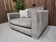 Designer Label Majestica Loveseat In Chenille Grey RRP-�899
