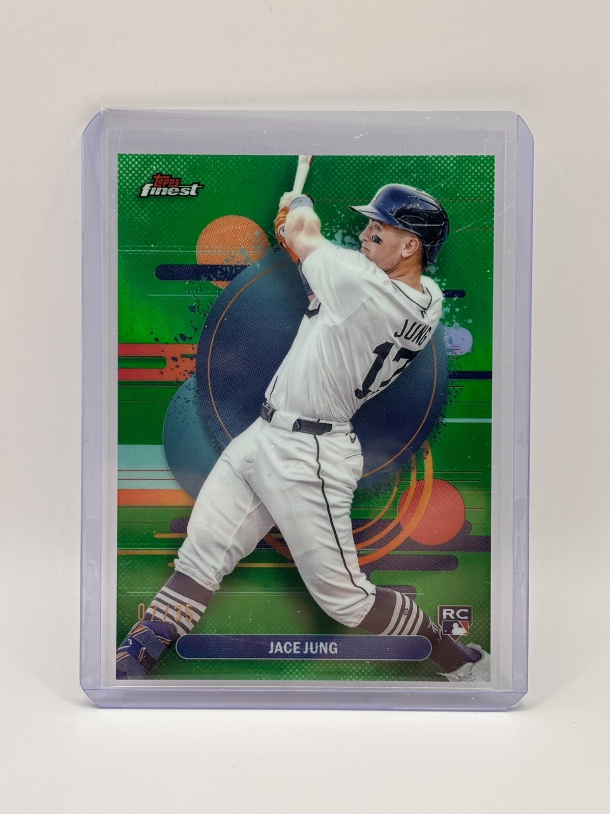 JACE JUNG 2025 TOPPS FINEST UNCOMMON ROOKIE GREEN REFRACTOR RC 07/35 