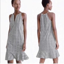NWOT J.Crew Women's Flutter Hem Plaid Flounce Sleeveless Dress Sz 12 Only $24