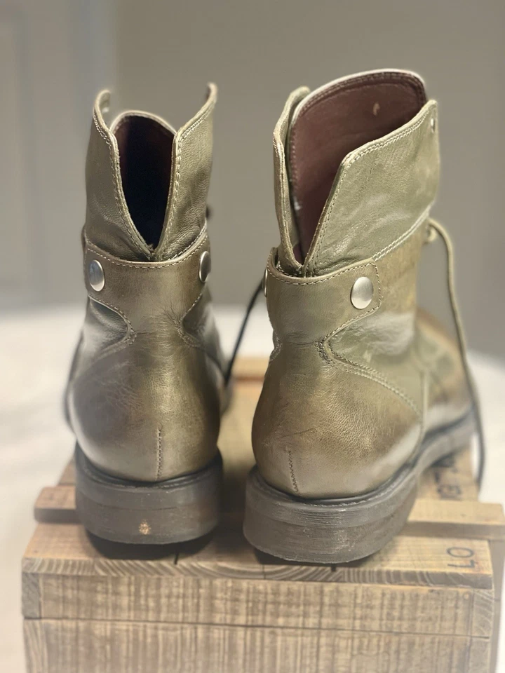 Lucky Brand Women's Combat Style Olive Brown Leather Boots Tie Up Size 6 M EUC - Image 3 of 4
