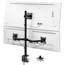 Triple Monitor Mount for Up to 49" Ultrawide and 32" Monitors per Side Arm, E...