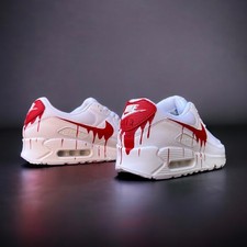Nike Air Max 90 Custom   White Red Drip | Han...
