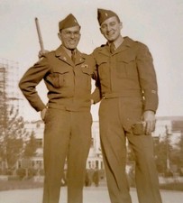 WWII Era US Soldiers in Uniform Officers Military Photo