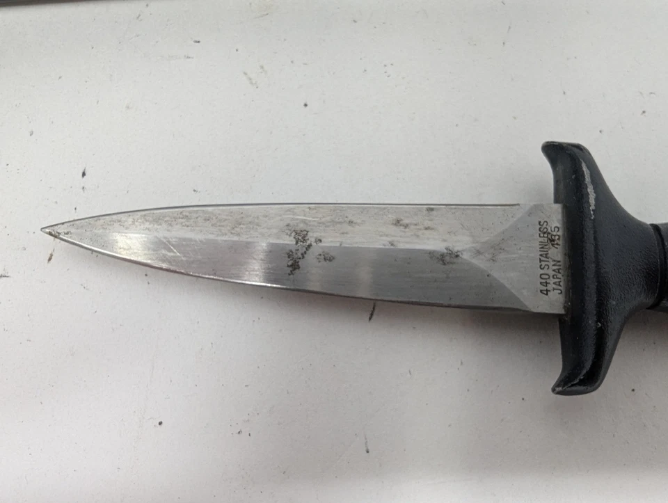 Cuchillo Valor Super Sport 440 de colección acero inoxidable Japón bota daga con caja de funda Foto 2 de 4