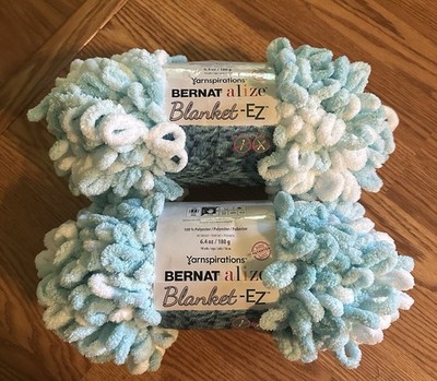 Bernat Alize Blanket-EZ Yarn White Mint Lot