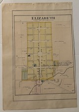 1882 Elizabeth IN, Posey TWP, Map, Streets, Names, Cemetery…. Harrison County