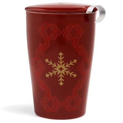 Tea Forte Double-Walled Ceramic Kati Cup, Removable Stainless Steel Infuser B...